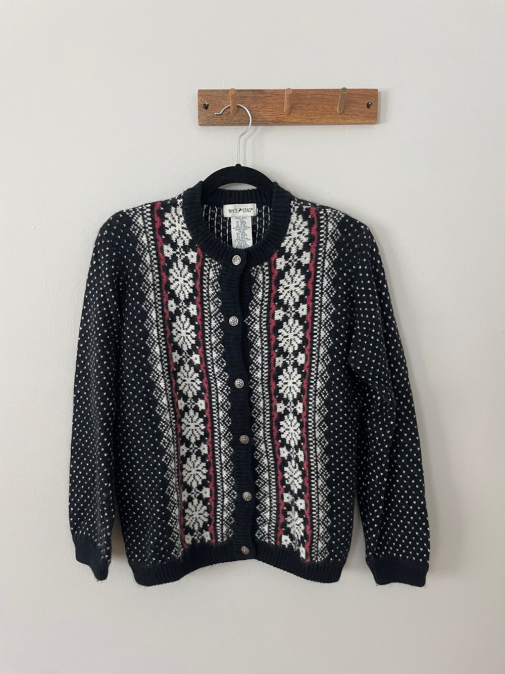 Black Fair Isle Button-Front Sweater Cardigan